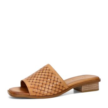 ETIMEĒ women's leather slippers - brown