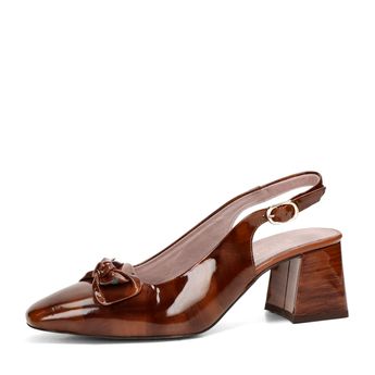 ETIMEĒ women's elegant heels slingback - brown
