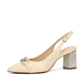 ETIMEĒ women's elegant pumps with an open heel - beige gold