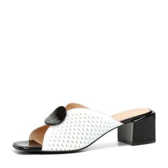 ETIMEĒ women's fashion slippers - white/black