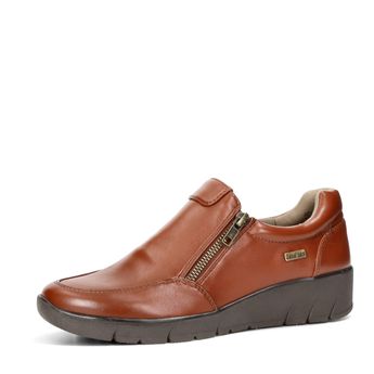 Jana women's comfortable low shoes - cognac brown