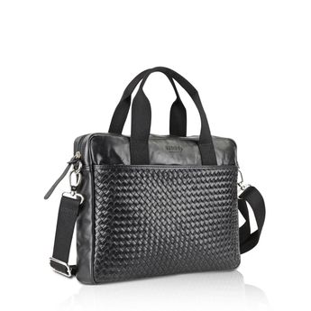 Mano men´s practical leather bag - black