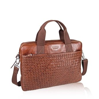 Mano men´s practical leather bag - cognac brown