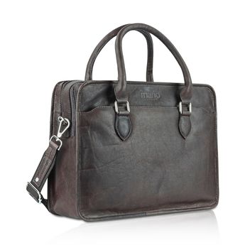Mano men´s leather laptop bag - dark brown