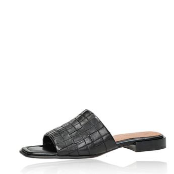 Marco Tozzi women's leather slippers - black