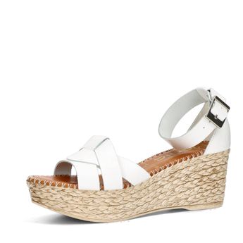 Marila women's leather sandals with strap - white