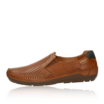 Pikolinos men´s perforated leather moccasins - cognac brown
