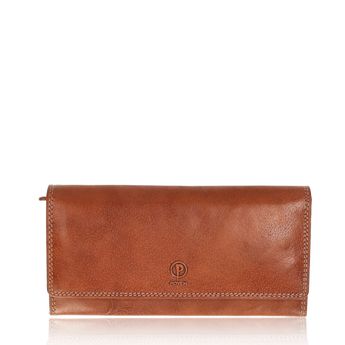 Poyem women's leather wallet - cognac brown