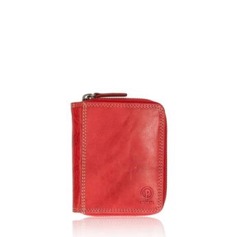 Poyem women's leather practical wallet - red