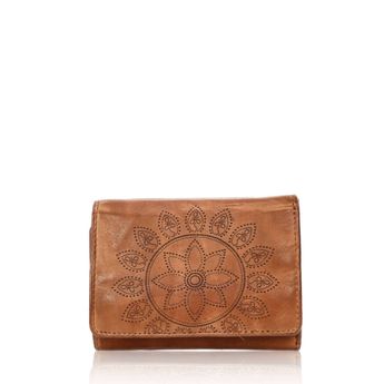 Robel women's leather wallet - cognac brown