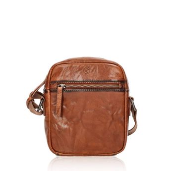 Robel men's leather handbag - cognac brown