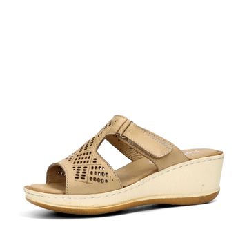 Robel women's leather slippers - beige/brown