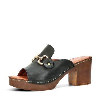 Robel women's leather slippers - black