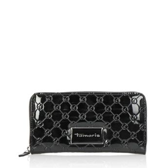 Tamaris women's stylish wallet with zipper - black