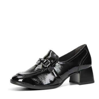 Tamaris women's lacquered low shoes - black