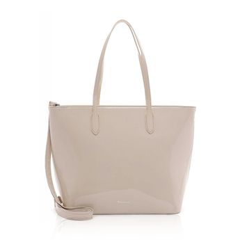 Tamaris women's patent leather bag - beige