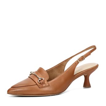 Tamaris women's leather pumps with open heel - brown