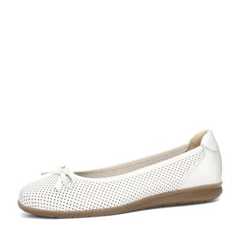 Tamaris women's leather ballerina shoes - white