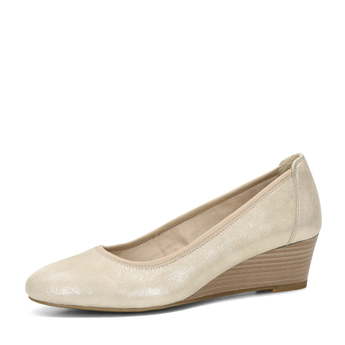 Tamaris women's leather low shoes - gold
