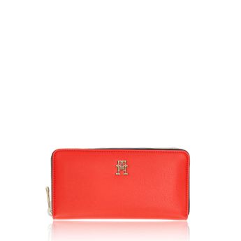 Tommy Hilfiger women's classic wallet with zipper - red
