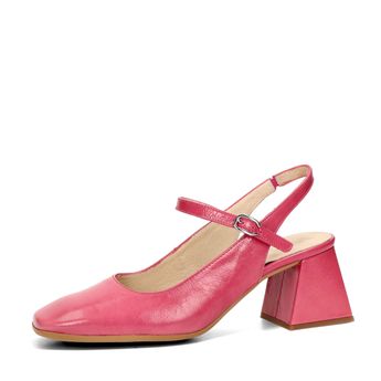 Wonders women's leather pumps with open heel - pink